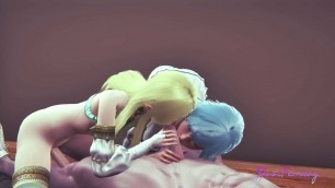 Yaoi Femboy Yuki & Blue - Threesome blowjob and anal