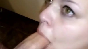Wife sucks dick in the kitchen